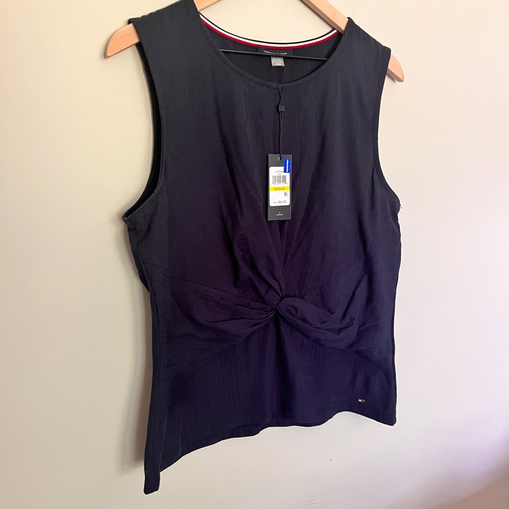 Tommy Hilfiger Navy Twist Front Tank Top - Medium - NWT